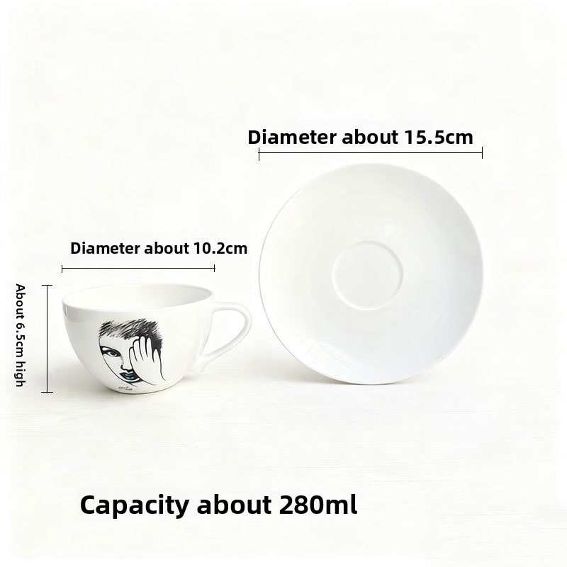 Coffee Tea Images - Seramik Kupa El Çizimi Karakter Görseli