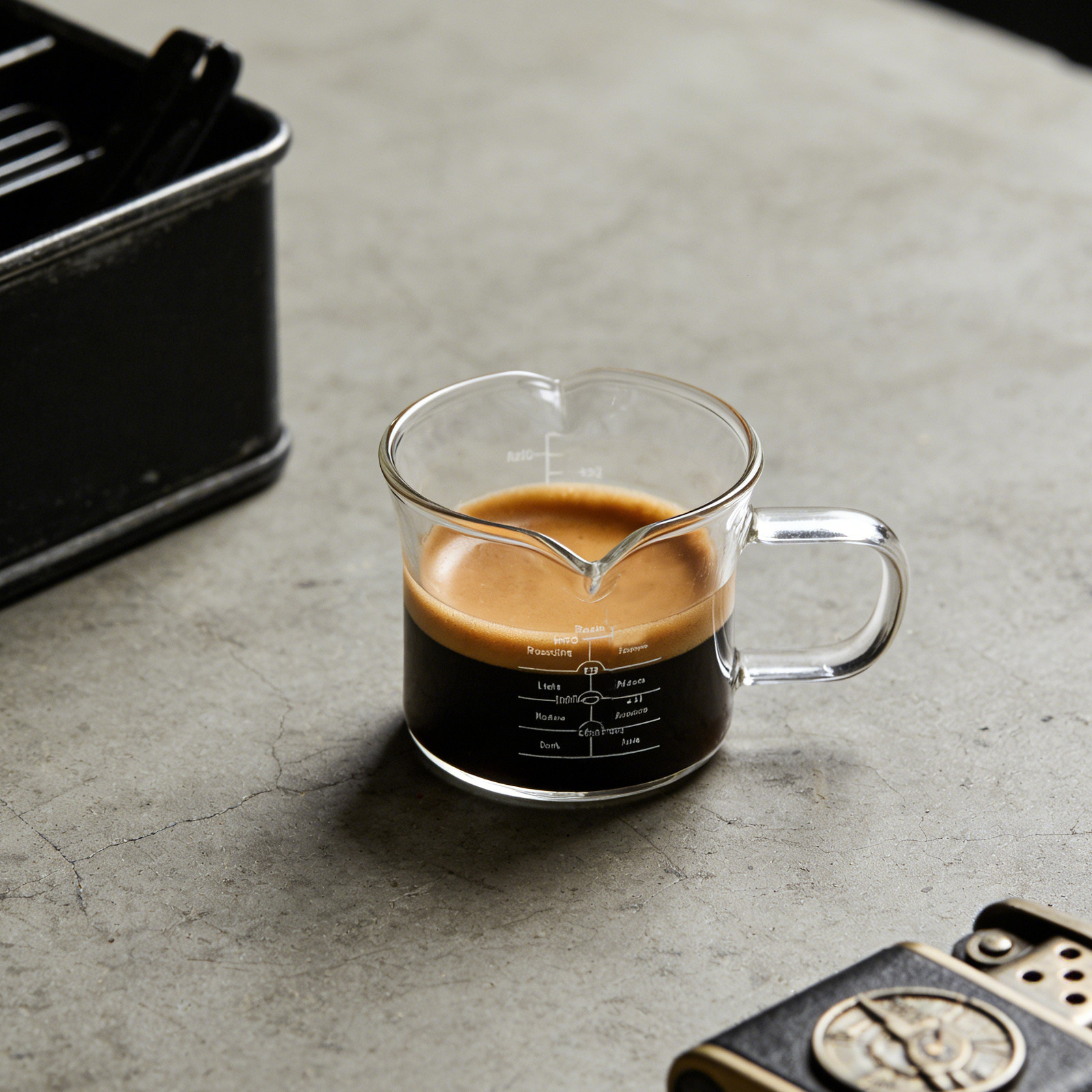 Coffee Tea With Milk - Çift Ağızlı Cam Ölçü Kabı 100Ml