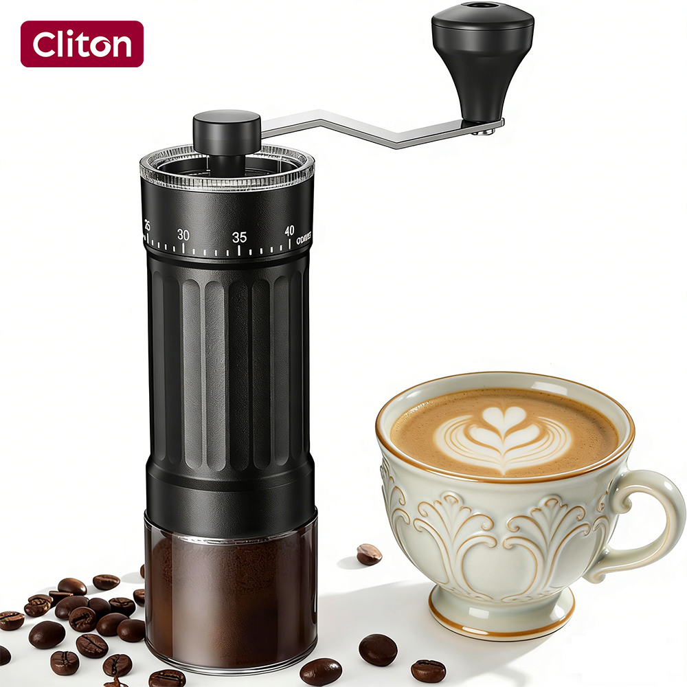 Burr Hand Grinder - Harici Ayarlanabilir Konik Öğütücü, Çıkarılabilir, Açık