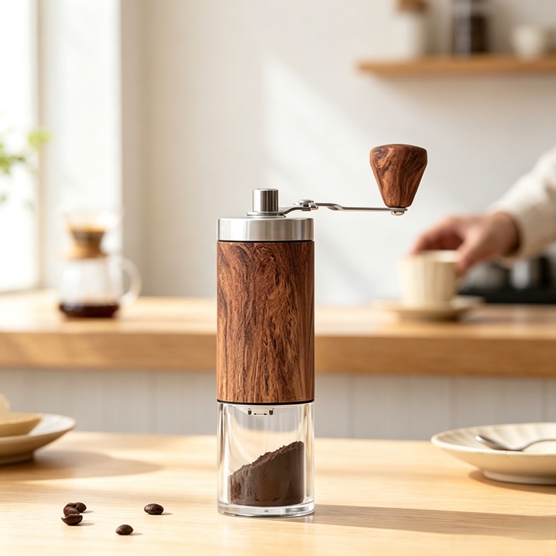 Taşınabilir Ahşap Görünümlü Ma - Burr Hand Grinder incelemesi ve fiyatı