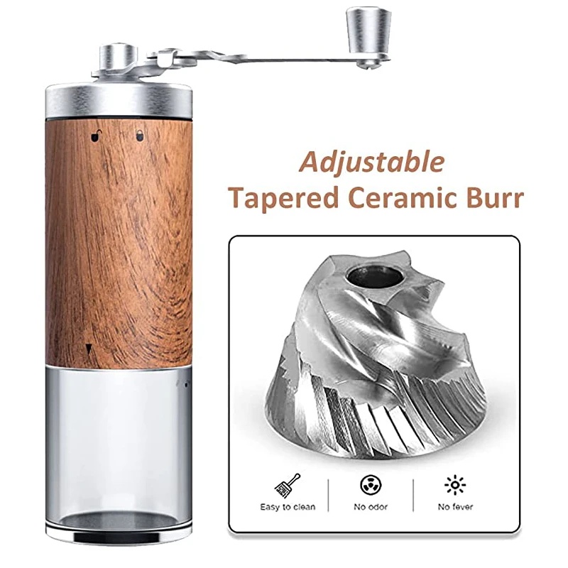 Taşınabilir Ahşap Görünümlü Ma - Burr Hand Grinder incelemesi ve fiyatı