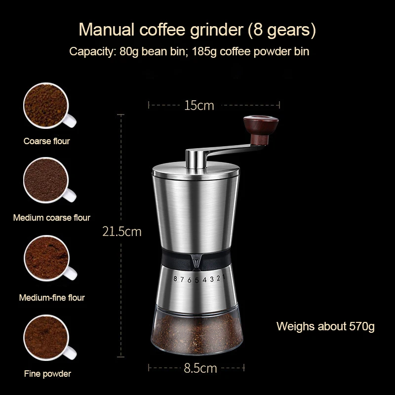 8 Ayarlanabilir Seramik Bıçakl - Burr Hand Grinder incelemesi ve fiyatı