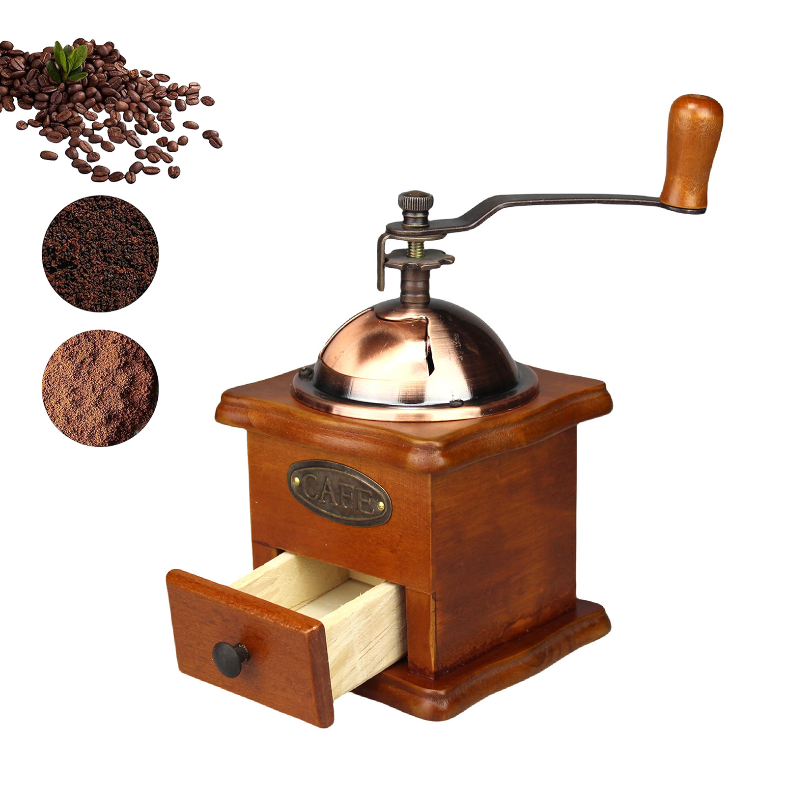 Antik manuel kahve değirmeni e - Burr Hand Grinder incelemesi ve fiyatı