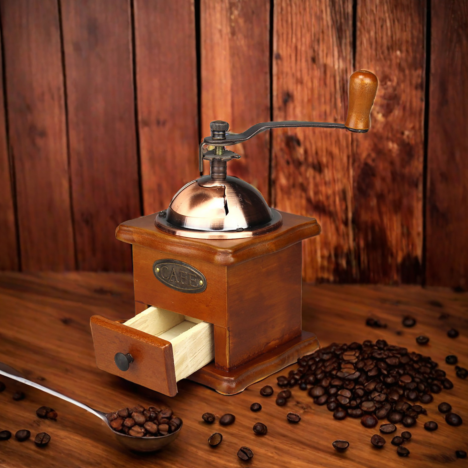 Antik manuel kahve değirmeni e - Burr Hand Grinder incelemesi ve fiyatı