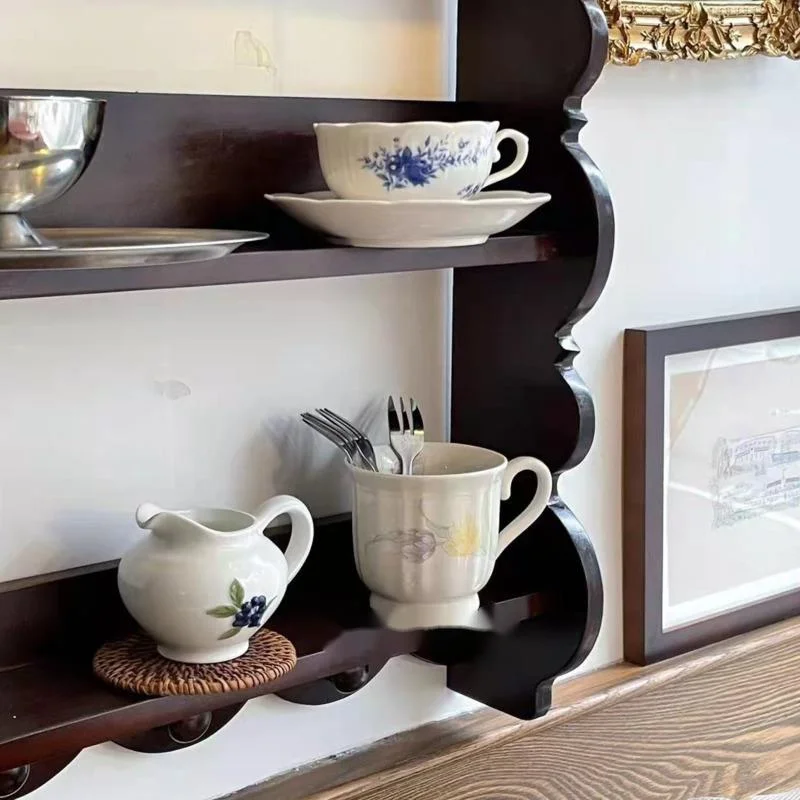 Retro katı ahşap duvar rafı an - Coffee Tea Images incelemesi ve fiyatı